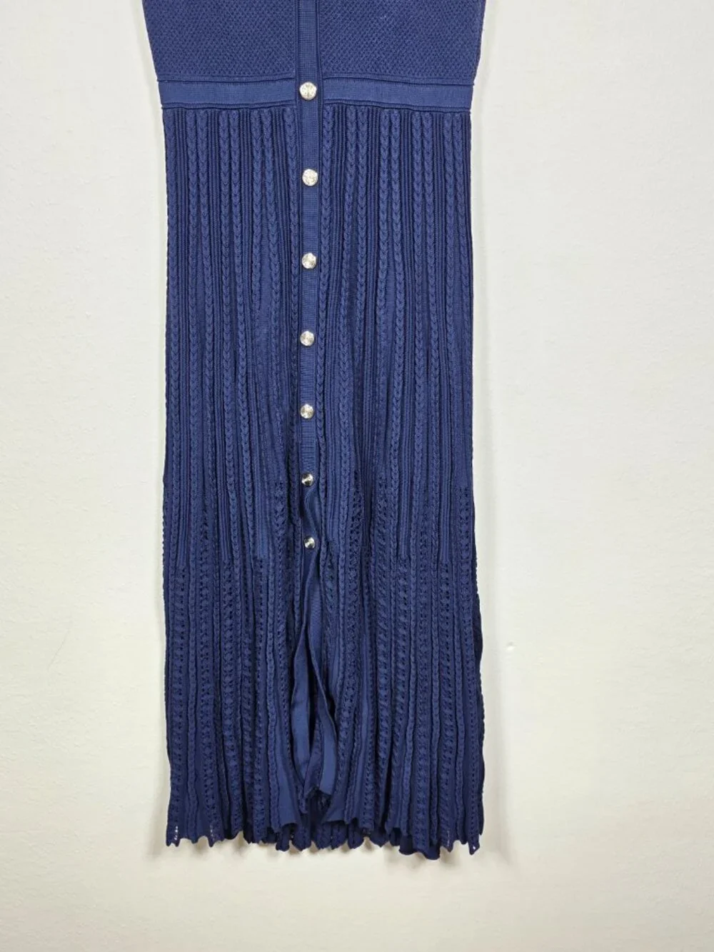 Maje Navy Sleeveless Knit Midi Dress Size 34 US 0 MSRP $445 - Picture 6 of 11